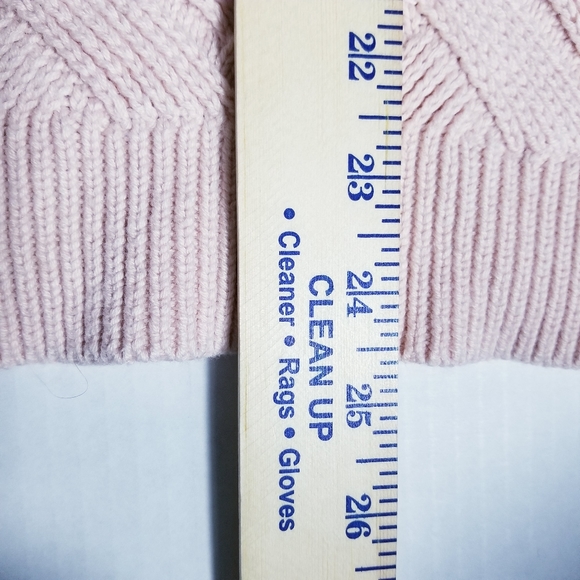 SONOMA LIGHT PINK KNITTED SWEATER WITH CHEVRON DESIGN SLITS ON SIDES SIZE SMALL - Picture 6 of 9